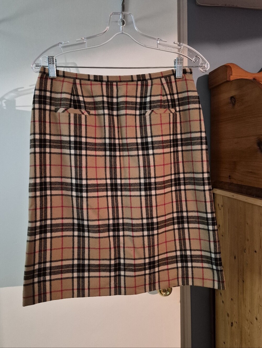 Vintage Y2K Harolds 100% Wool Plaid Pencil Skirt Size 8